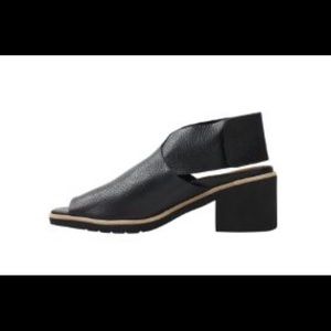 L'Amour Des Pieds black Qiana open toe boot sandal